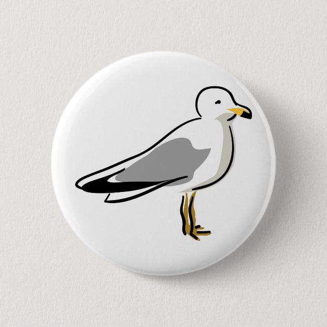 Abstract Seagull Pinback Button (Front)