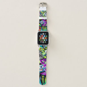 Abstract seamless cartoon pattern. Repeated with m Apple Watch Band