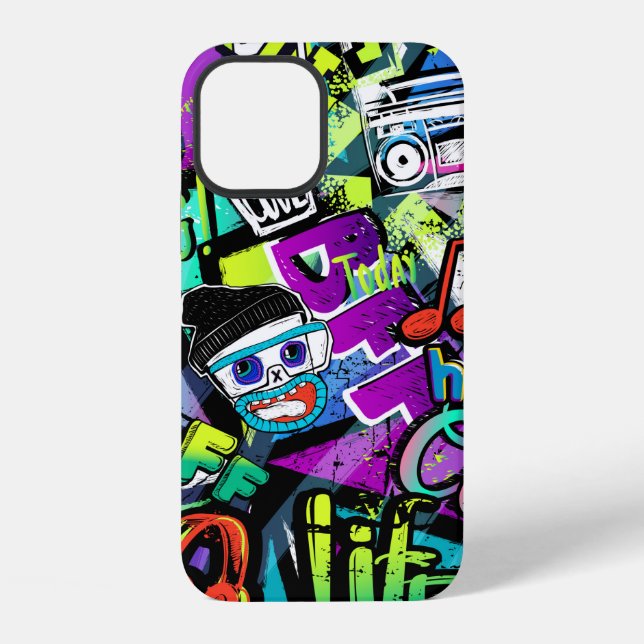 Abstract seamless cartoon pattern. Repeated with m Iphone Case (Back)
