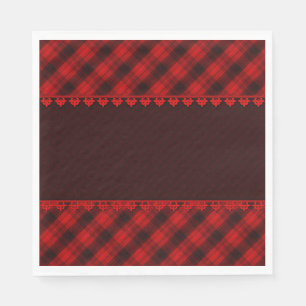 Abstract seamless checkered plaid red brown tartan napkins