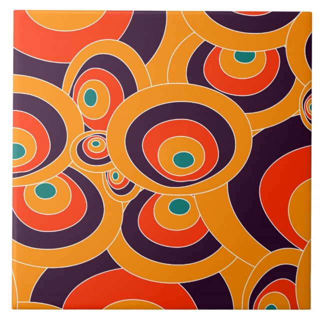 Abstract Seamless Color Ovals Ceramic Tile Modern (Front)