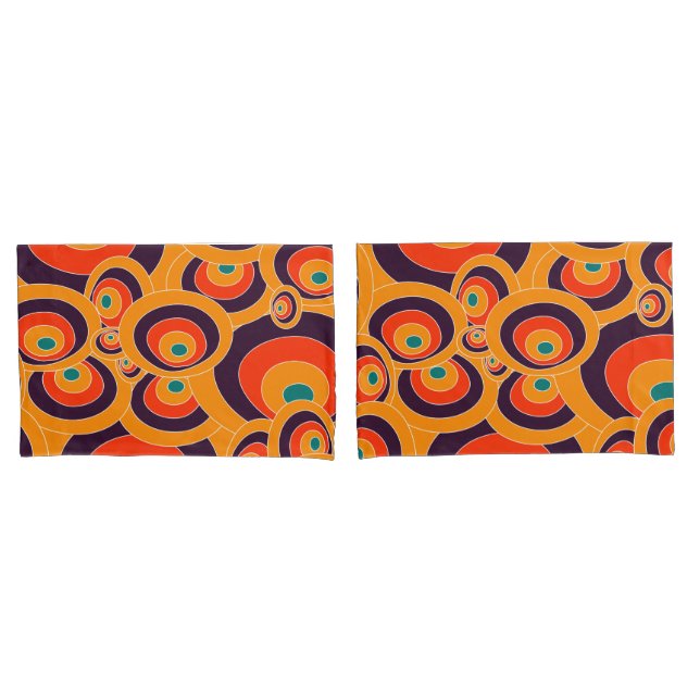 Abstract Seamless Color Ovals Pillow Case – Modern (Front-Set)