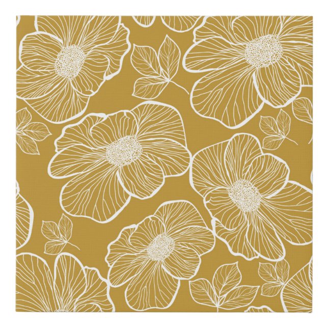 Abstract seamless floral pattern. Flowers backgrou Faux Canvas Print (Front)