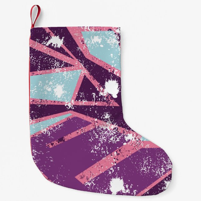 Abstract seamless geometric pattern. grunge urban  small christmas stocking (Front)