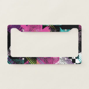Abstract seamless, girls boys fashion, colorful. license plate frame