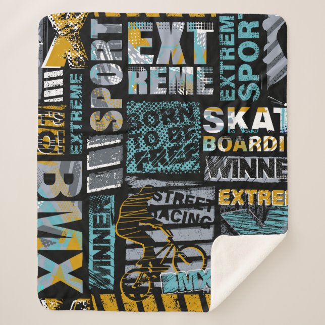 Abstract seamless grunge pattern. Urban style mode Sherpa Blanket (Front)