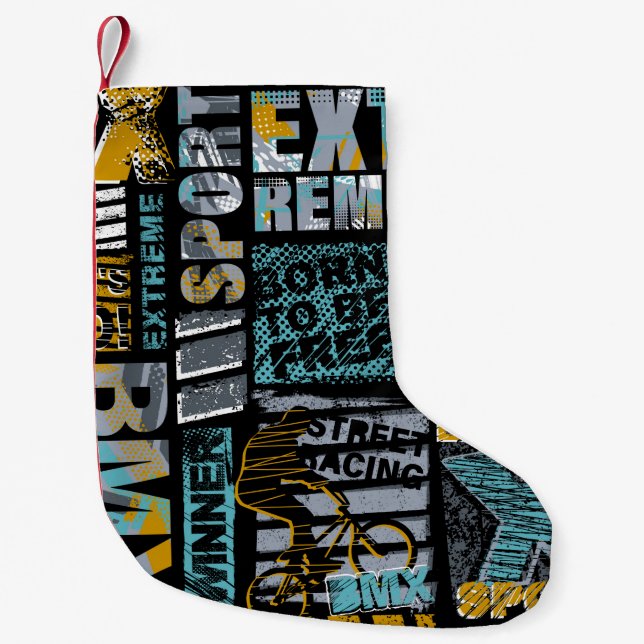 Abstract seamless grunge pattern. Urban style mode Small Christmas Stocking (Front)