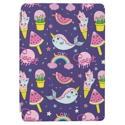 Abstract seamless ice cream pattern Creative vint iPad Air Cover