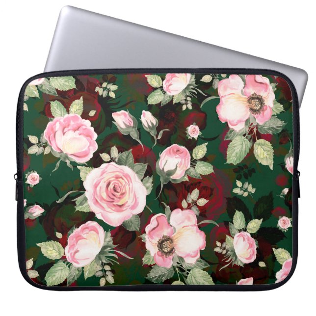 Abstract seamless lovely pattern drawn blooming ro laptop sleeve (Front)