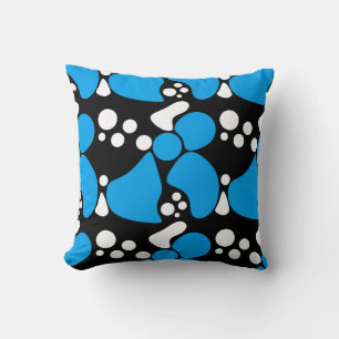 Abstract seamless moder print bright fun kids navy throw pillow