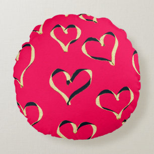 abstract seamless oriental background pattern colo round pillow