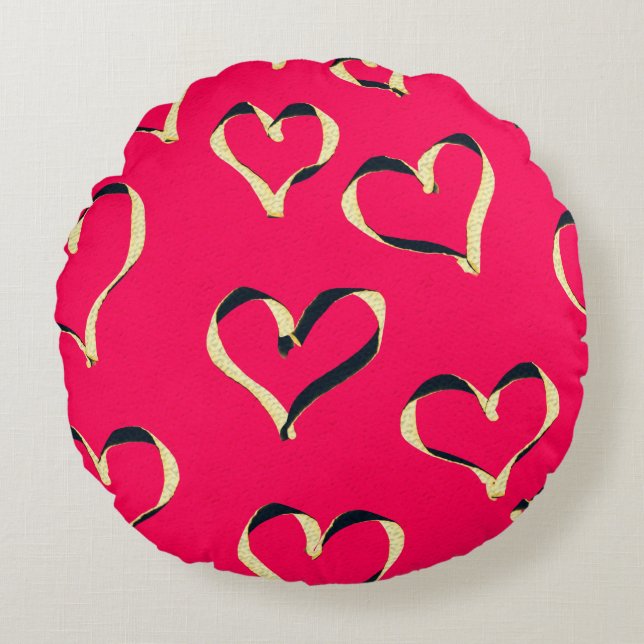 abstract seamless oriental background pattern colo round pillow (Front)