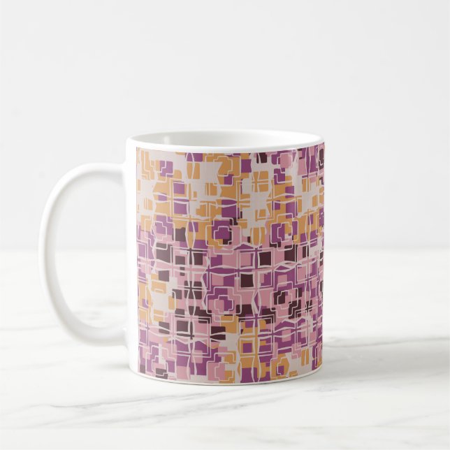 Abstract seamless pattern. Chaotic rounded squares Coffee Mug (Left)