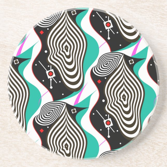 Abstract Seamless Pattern Creative Design Coaster (Front)