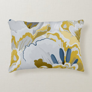 Abstract seamless pattern. Light grey, yellow, g Accent Pillow