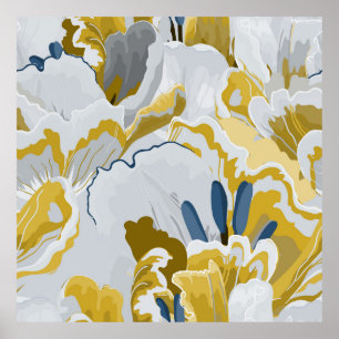 Abstract seamless pattern. Light grey,  yellow,  g Poster