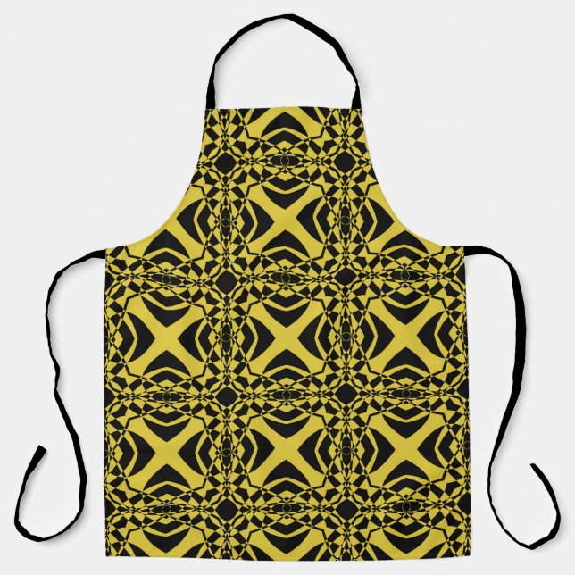 Abstract seamless pattern of black and gold color  apron (Front)