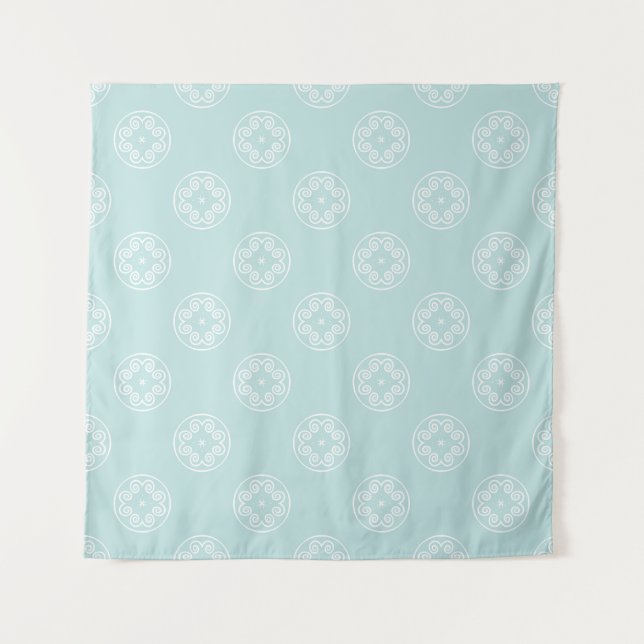 Abstract seamless pattern of Powder Blue color bac Tapestry (Front)