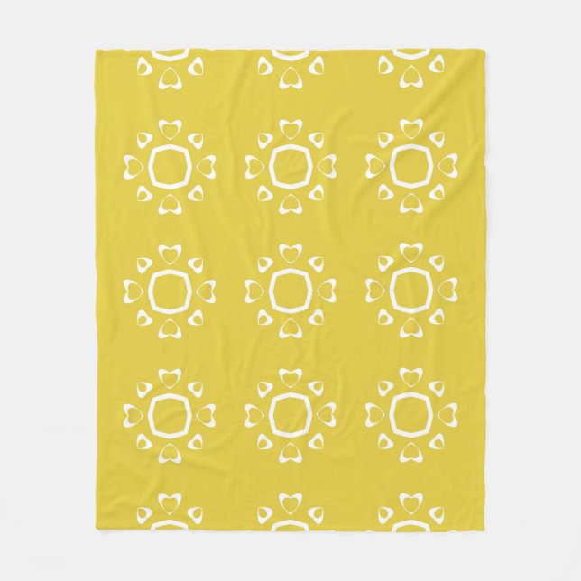Abstract seamless pattern of yellow color backgrou fleece blanket (Front)