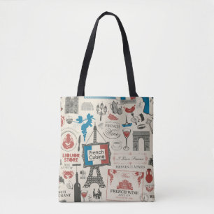 Abstract seamless pattern on the theme of France a Tote Bag