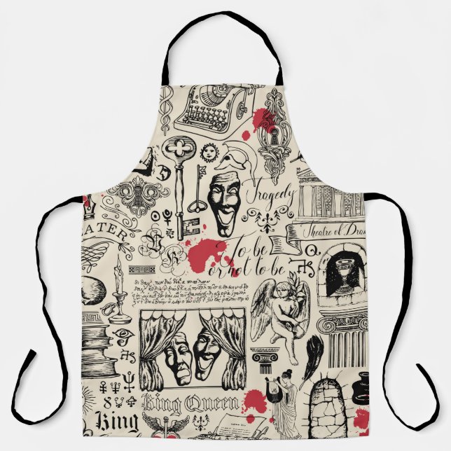Abstract seamless pattern on the theme of theater  apron (Front)