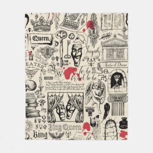 Abstract seamless pattern on the theme of theater fleece blanket
