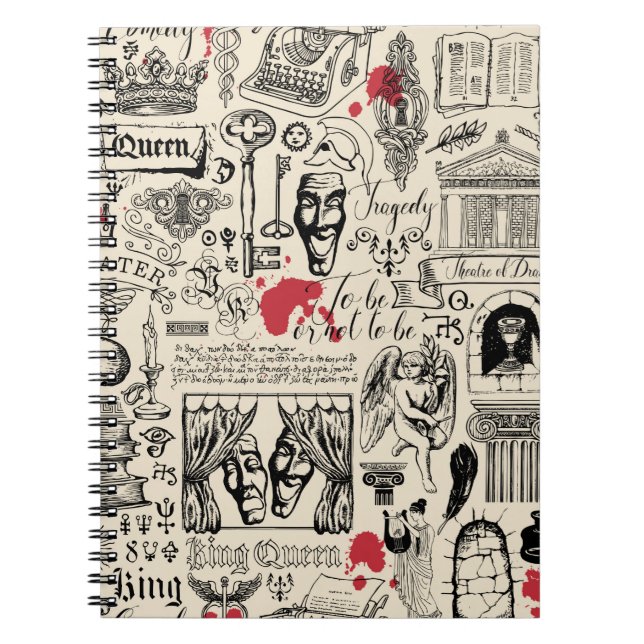 Abstract seamless pattern on the theme of theater  notebook (Front)