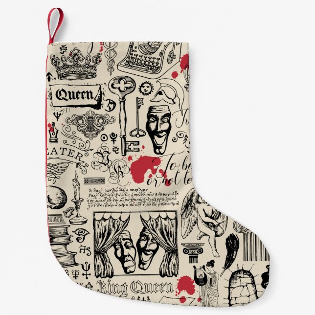 Abstract seamless pattern on the theme of theater  small christmas stocking (Front)