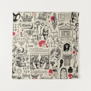 Abstract seamless pattern on the theme of theater tapestry