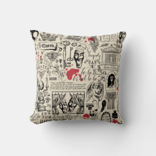 Abstract seamless pattern on the theme of theater throw pillow