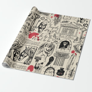 Abstract seamless pattern on the theme of theater  wrapping paper