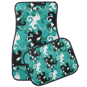 Abstract seamless pattern qualitative vintage illu car floor mat