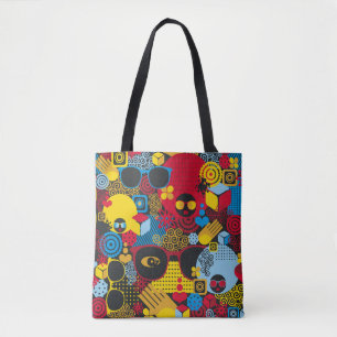 Abstract seamless pattern with black woman. digita tote bag