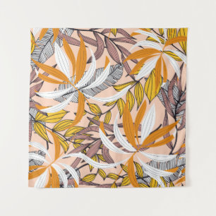 Abstract seamless pattern with colorful tropical l tapestry