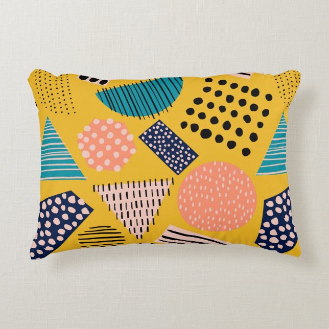 Abstract seamless pattern with different shapes an accent pillow (Front)