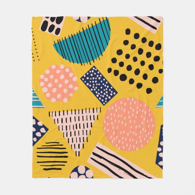 Abstract seamless pattern with different shapes an fleece blanket (Front)