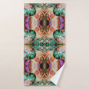 Abstract seamless pattern with flowers and decorat bath towel