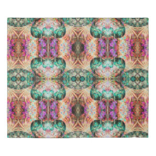 Abstract seamless pattern with flowers and decorat duvet cover