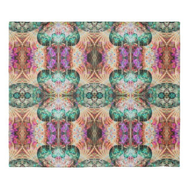 Abstract seamless pattern with flowers and decorat duvet cover (Front)