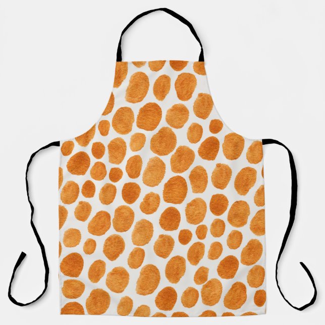 Abstract seamless pattern with golden polka dots apron (Front)