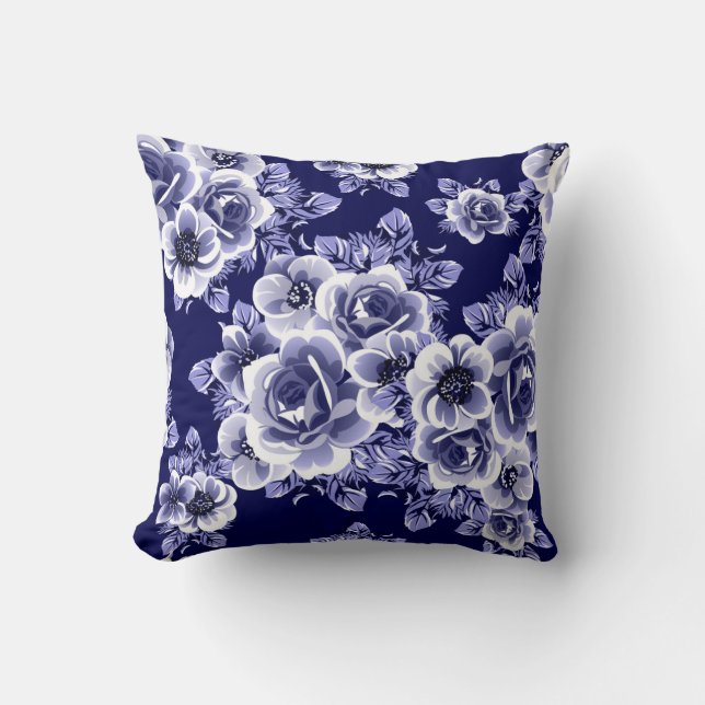 Abstract seamless pattern with plants, herbs and f throw pillow (Front)
