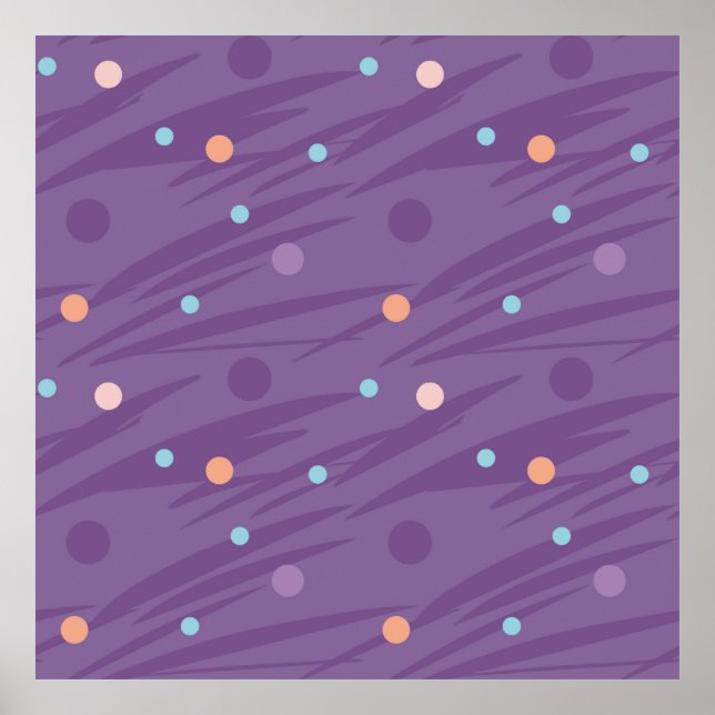 Abstract seamless purple pattern with circles and  poster (Front)