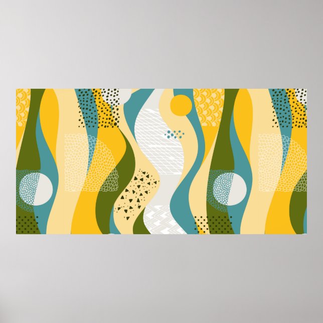 Abstract seamless space ornament consisting of smo poster (Front)