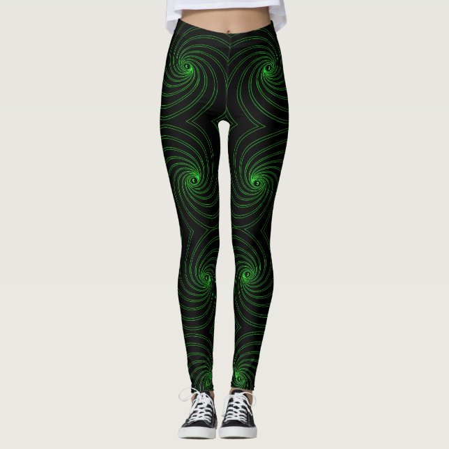 Abstract seamless spiral pattern leggings (Front)