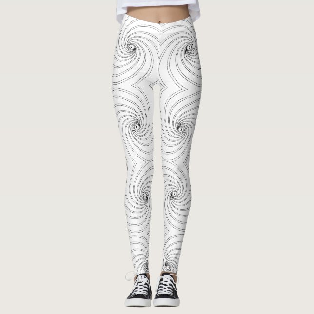 Abstract seamless spiral pattern leggings (Front)