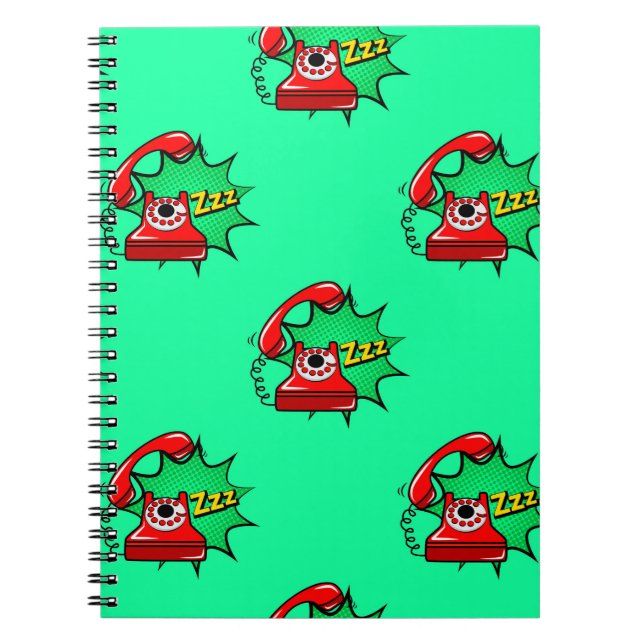 Abstract seamless telephone pattern. Creative tele Notebook (Front)