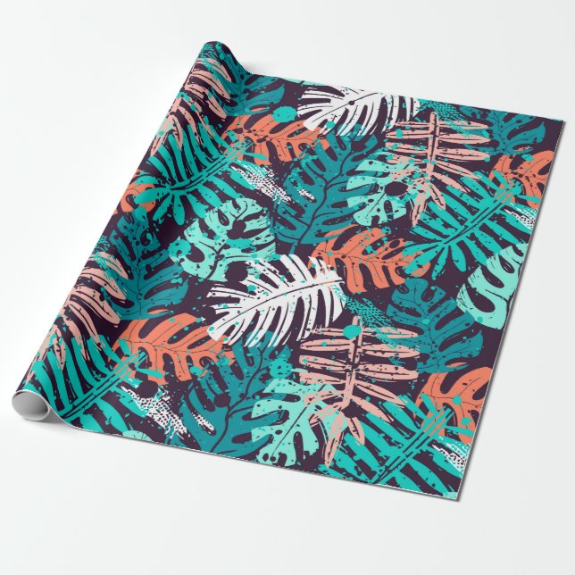 Abstract seamless tropical leaves pattern. Creativ Wrapping Paper (Unrolled)