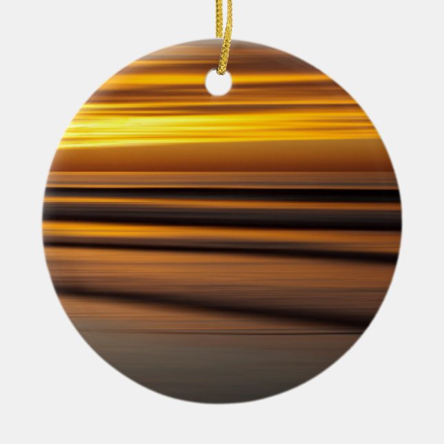 Abstract seascape at sunset, CA Ceramic Ornament (Front)