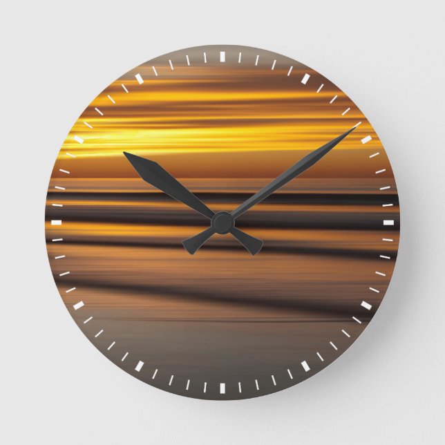 Abstract seascape at sunset, CA Round Clock (Front)