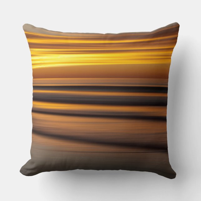 Abstract seascape at sunset, CA Throw Pillow (Front)